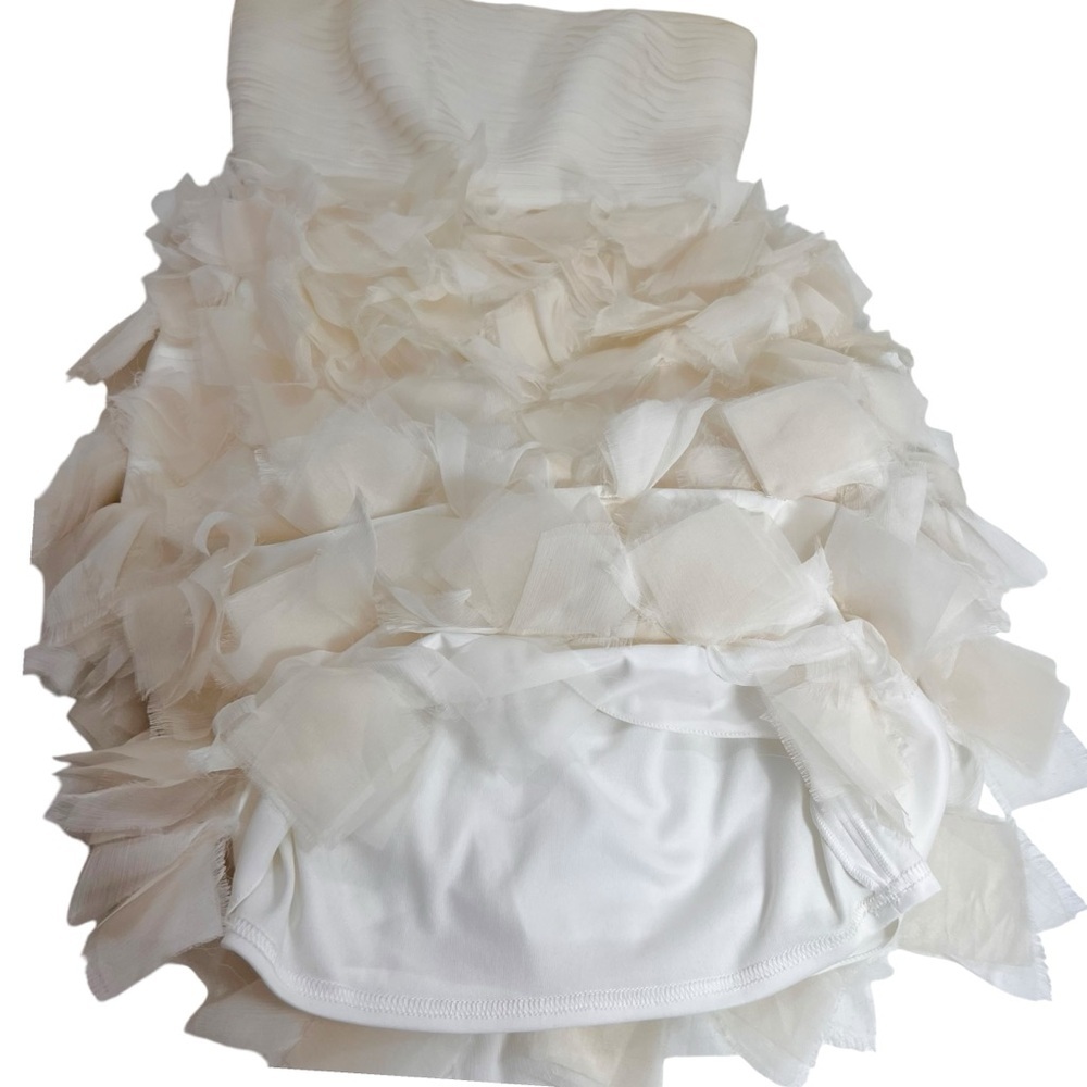 Tadashi Shoji SILK Strapless Ruffle Skirt Silk Chiffon Swan Dress Style OC487M - Picture 4 of 14
